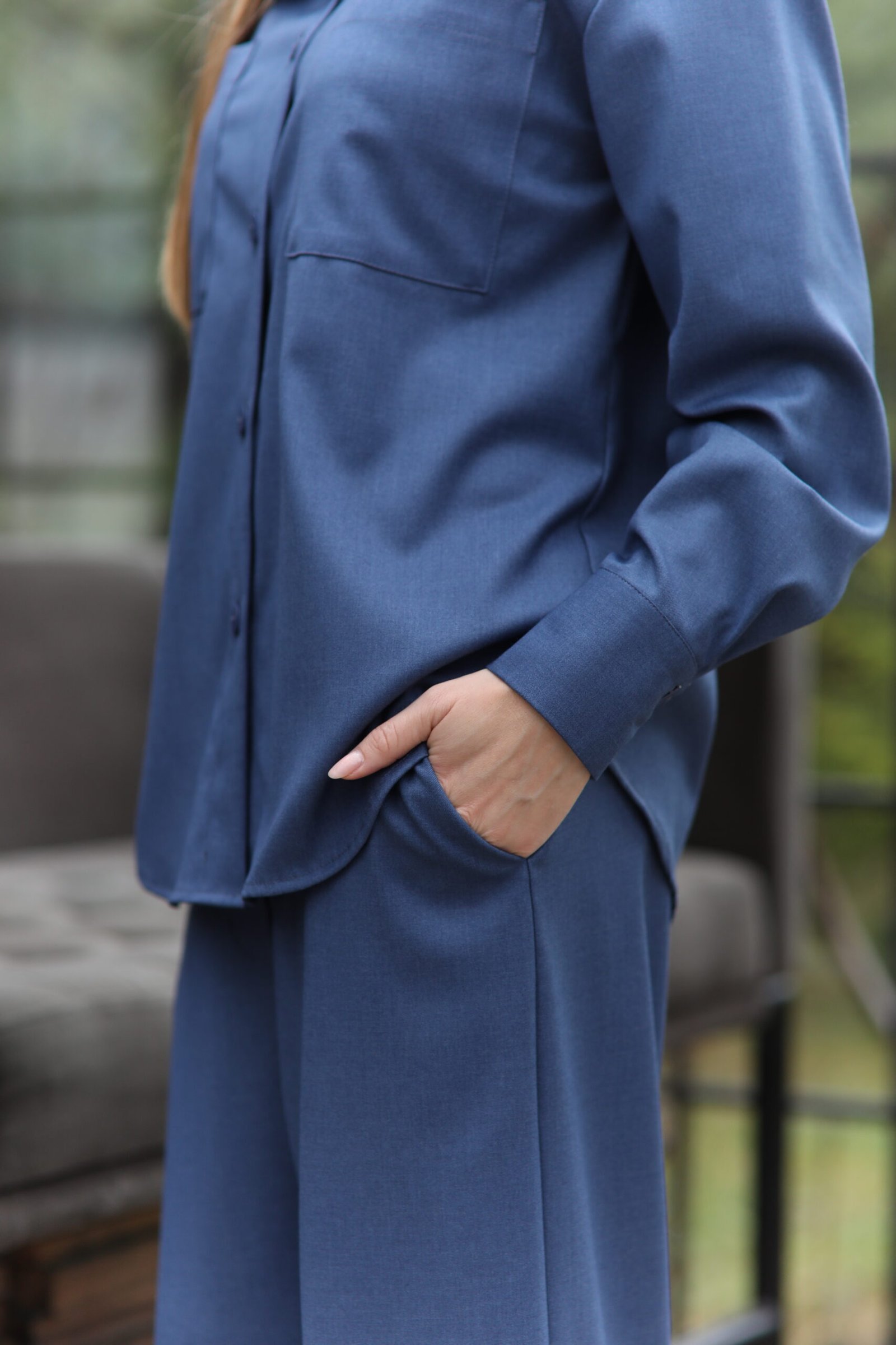 Mėlyni viskozės marškiniai - Image 2