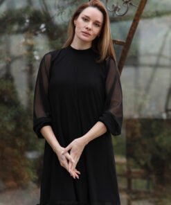 Juoda išskirtinė dviejų dalių suknelė