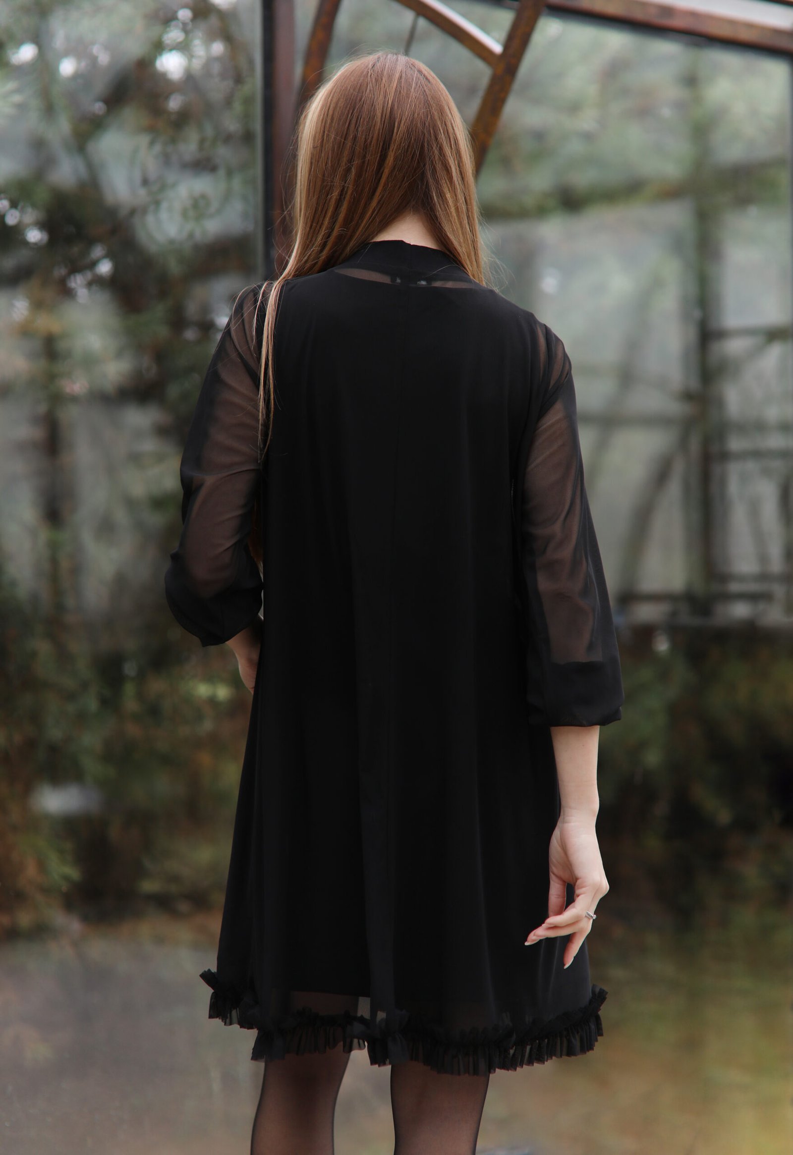 Juoda išskirtinė dviejų dalių suknelė - Image 3