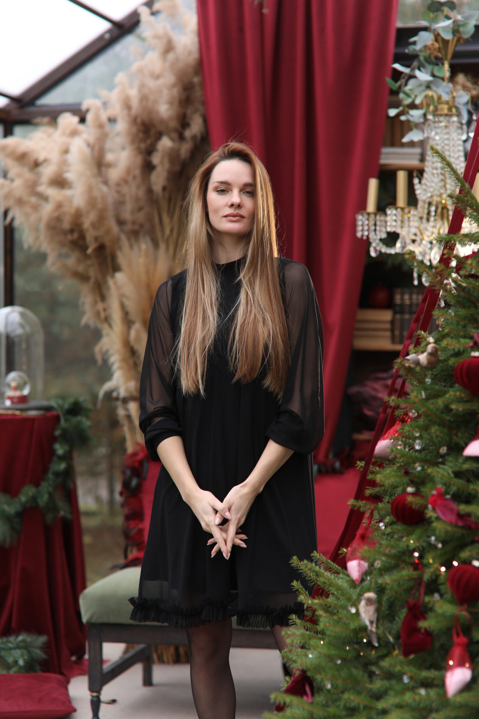 Juoda išskirtinė dviejų dalių suknelė - Image 5