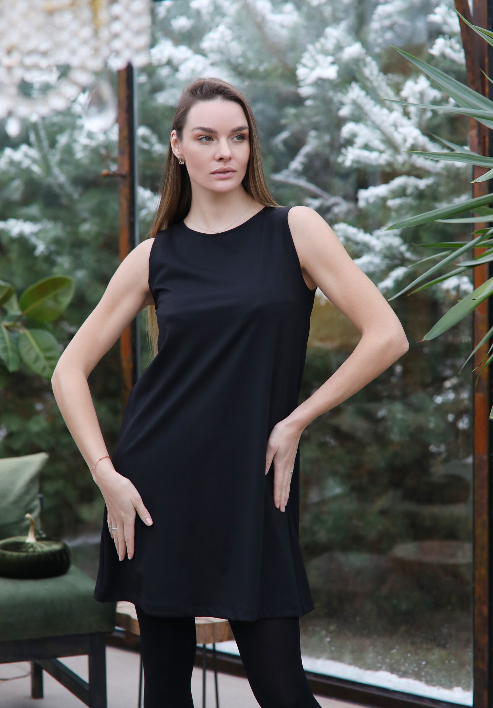 Juoda išskirtinė dviejų dalių suknelė - Image 6